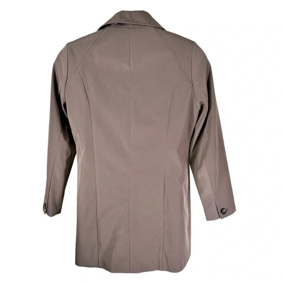 Calvin Klein woman’s tailored over coat Taupe scuba fabric Size Medium - Picture 4 of 7